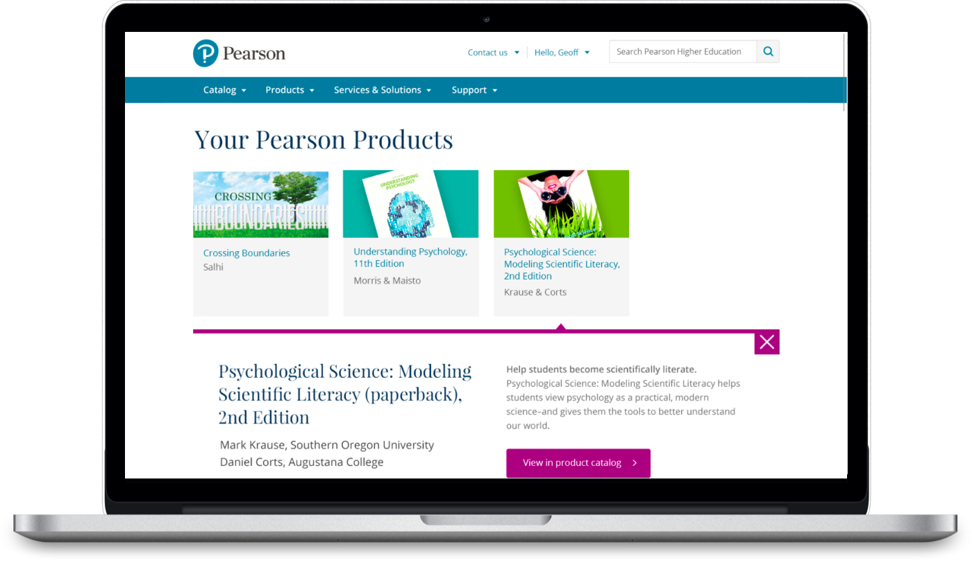 Inspiring Pearson to provide better online support for products and services